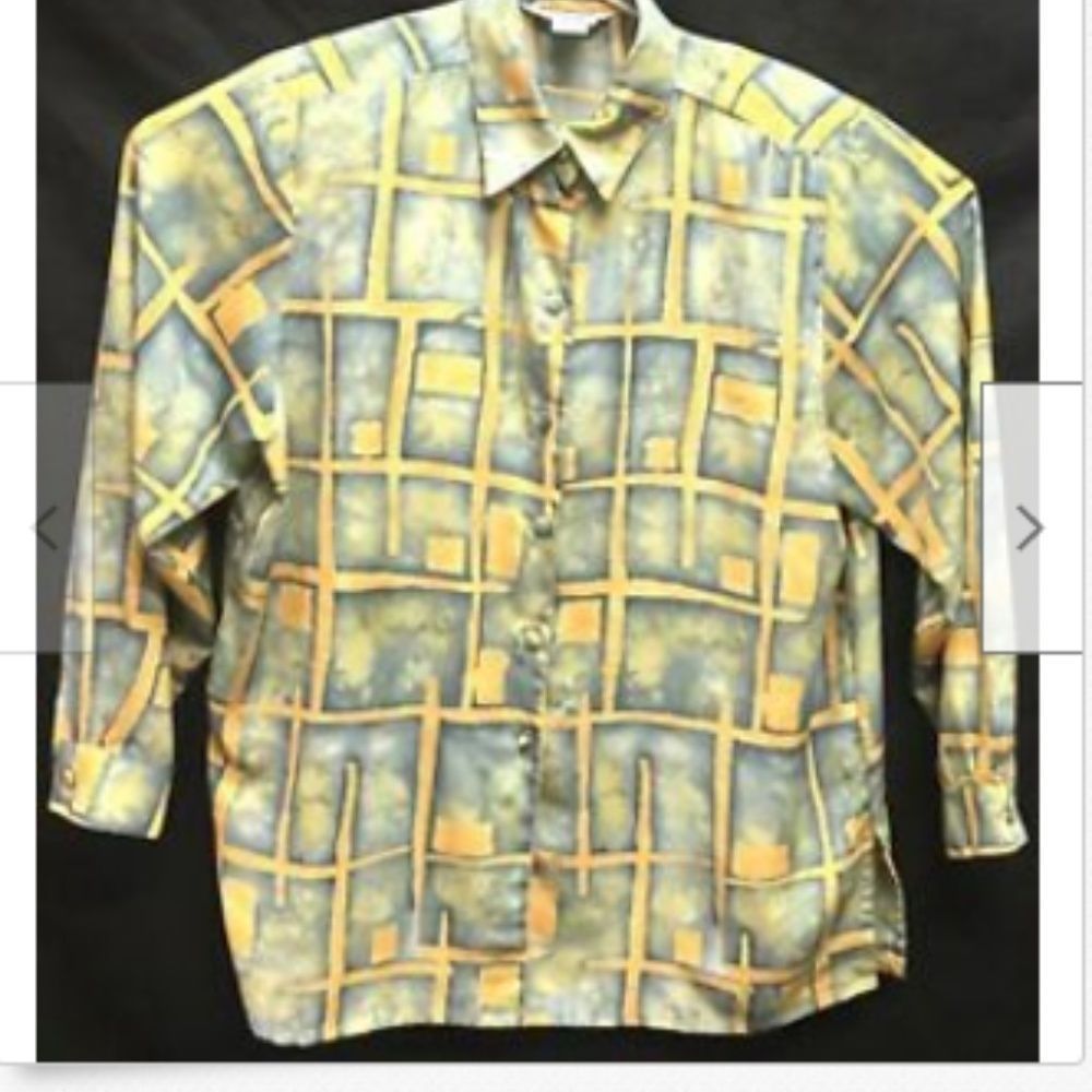 Beverly Rose Mens Multi Color Dress Shirt 1XL
